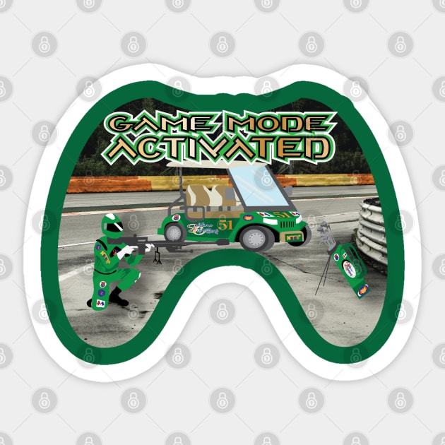 Green Game Mode Activated Race Track Sticker by Sublime Expressions